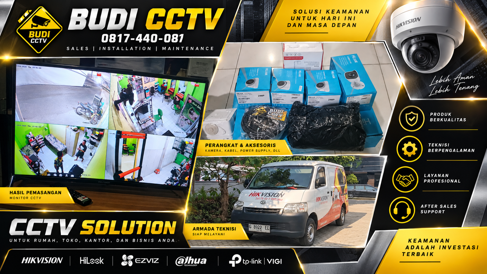Pemasangan CCTV Hilook di Salon Kecantikan Brebes, Keaslian Produk Terjamin