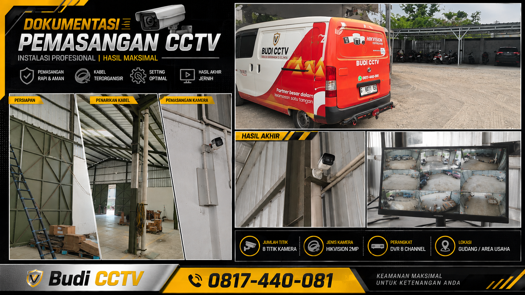 Pemasangan CCTV Hikvision Pabrik Brebes, Cegah Pencurian
